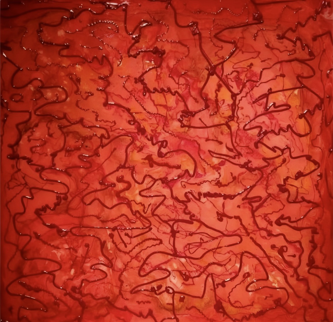 Vie vitali — opera in resina, 60x60 cm