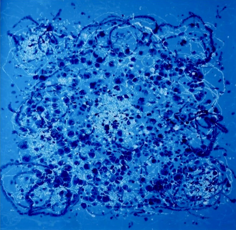 Acqua di marmo — opera in resina, 60x60 cm