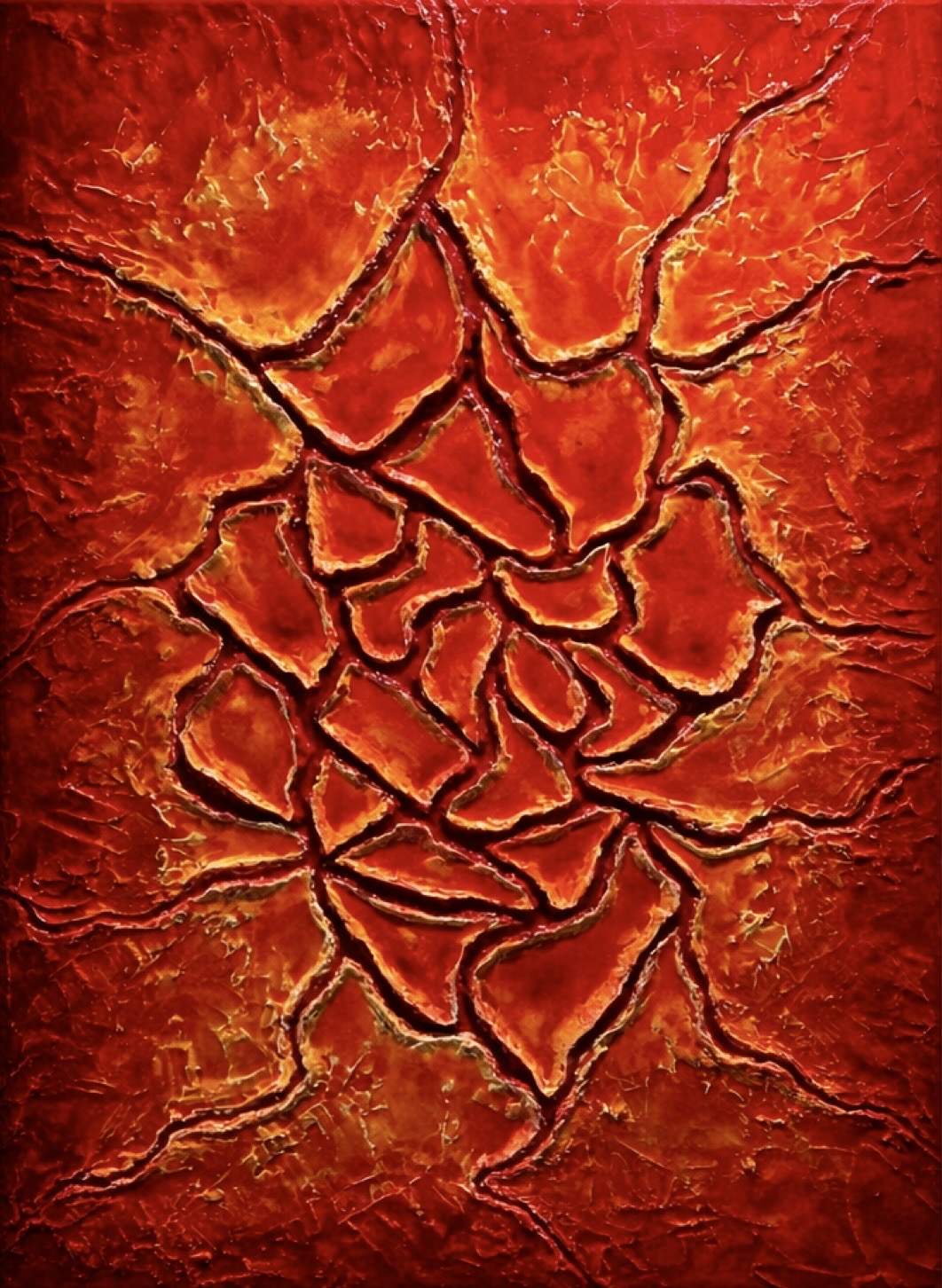 Ira — opera in resina, 70x100 cm