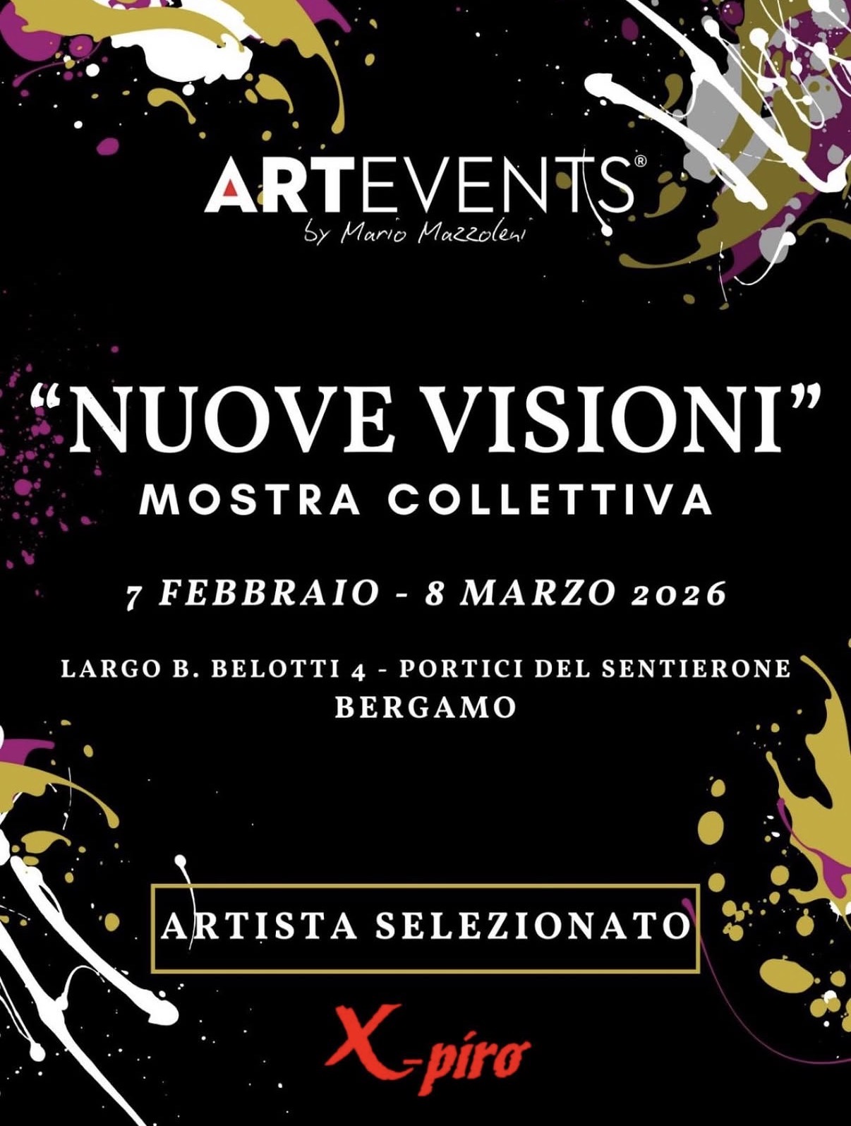 Locandina della mostra collettiva Nuove Visioni di ArtEvents