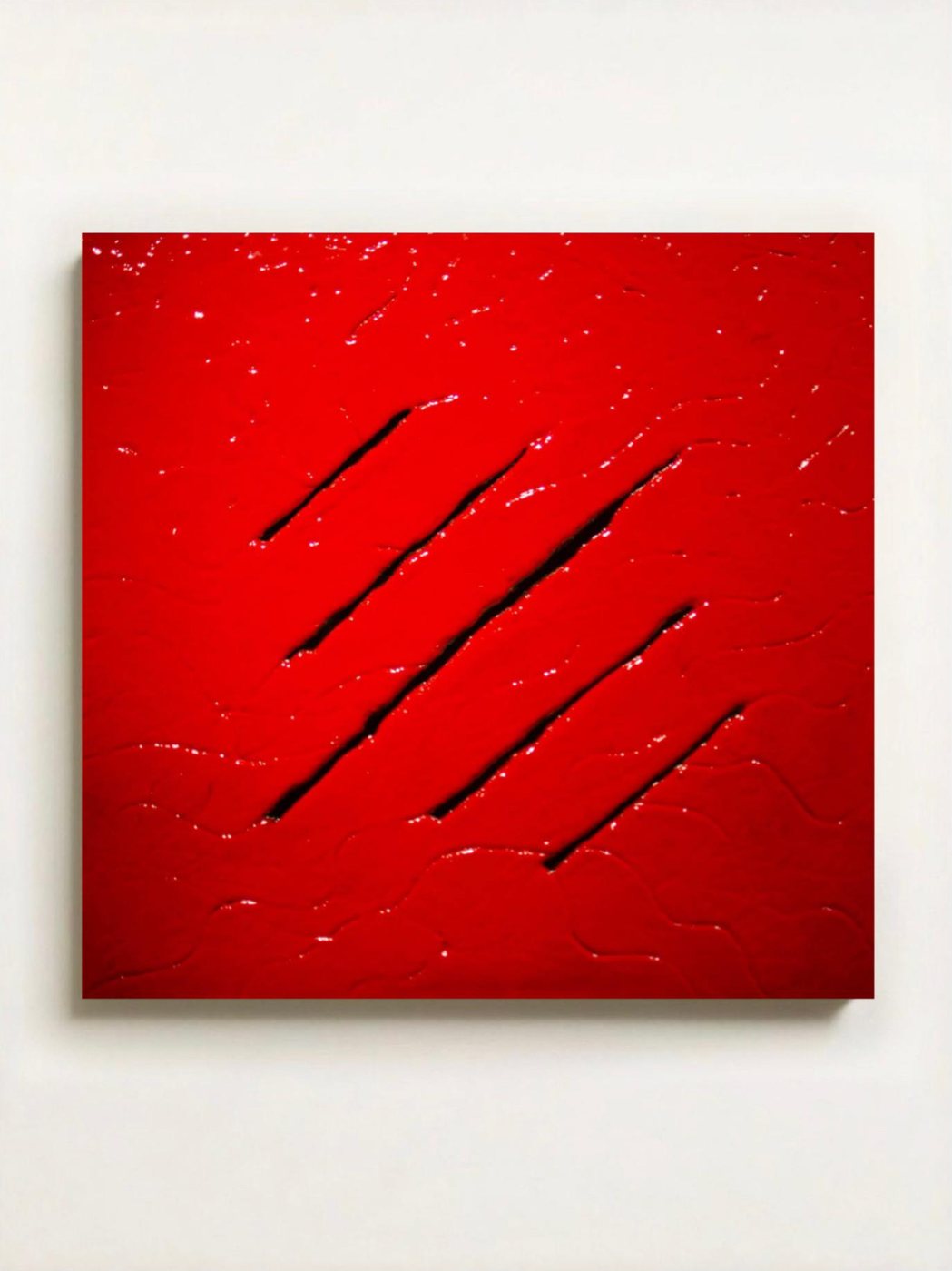Il tombino — opera in resina, 60x60 cm