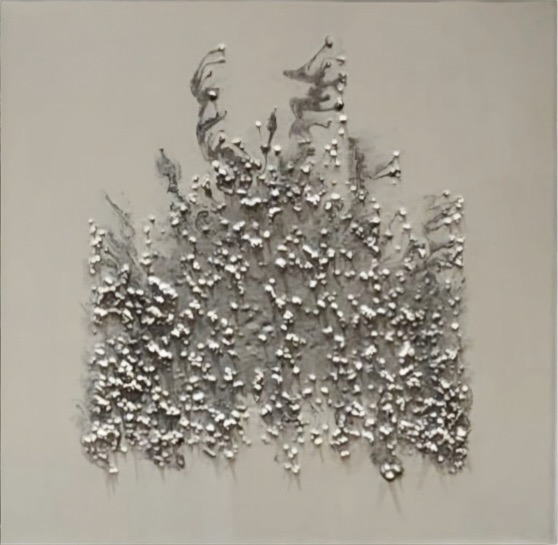 La mia città - Nebbia — opera in resina, 60x60 cm