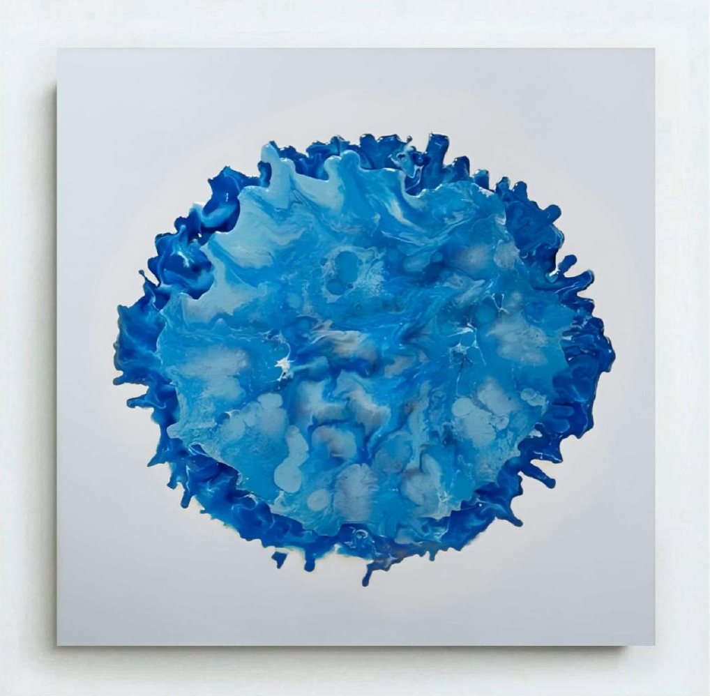 Anemone — opera in resina, 60x60 cm