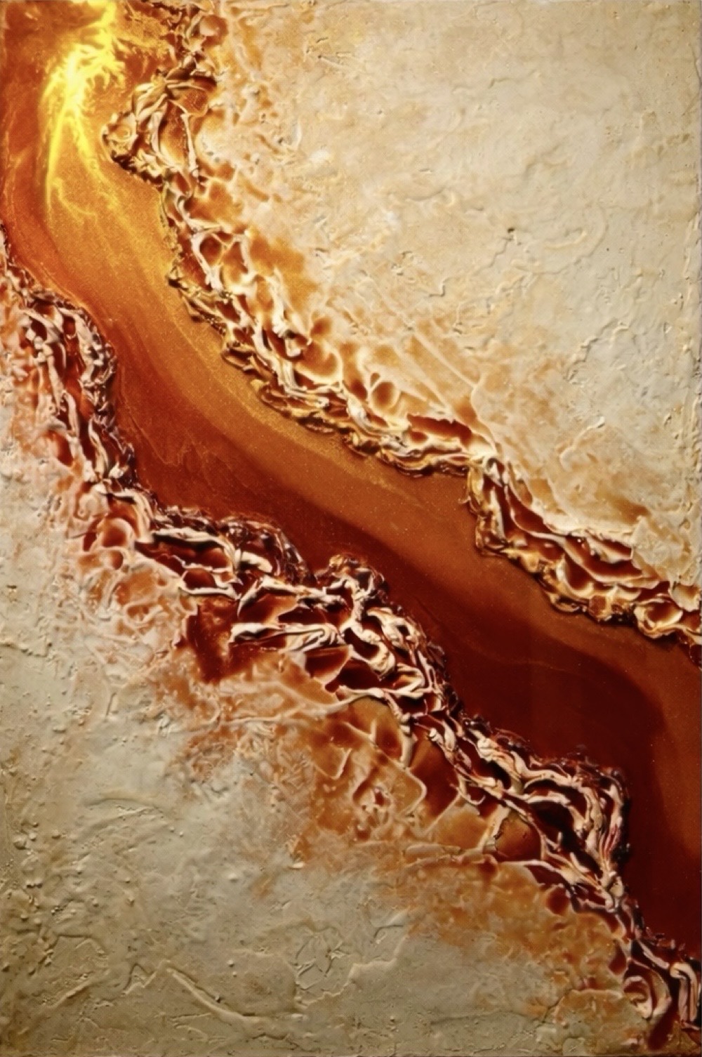 Fusione I — opera in resina, 80x120 cm