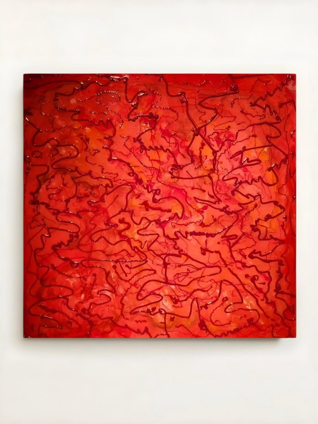 Vie vitali — opera in resina, 60x60 cm