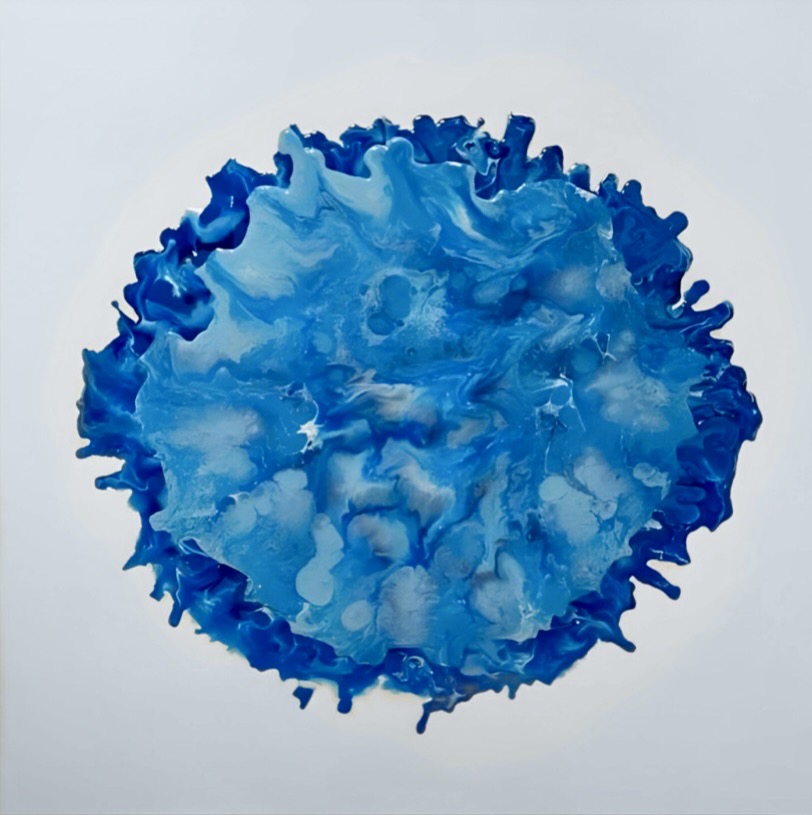 Anemone — opera in resina, 60x60 cm