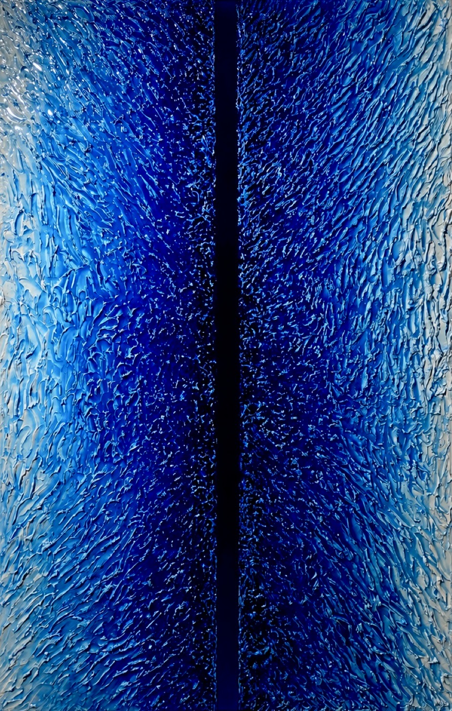 Il silenzio del mare — opera in resina, 100x150 cm