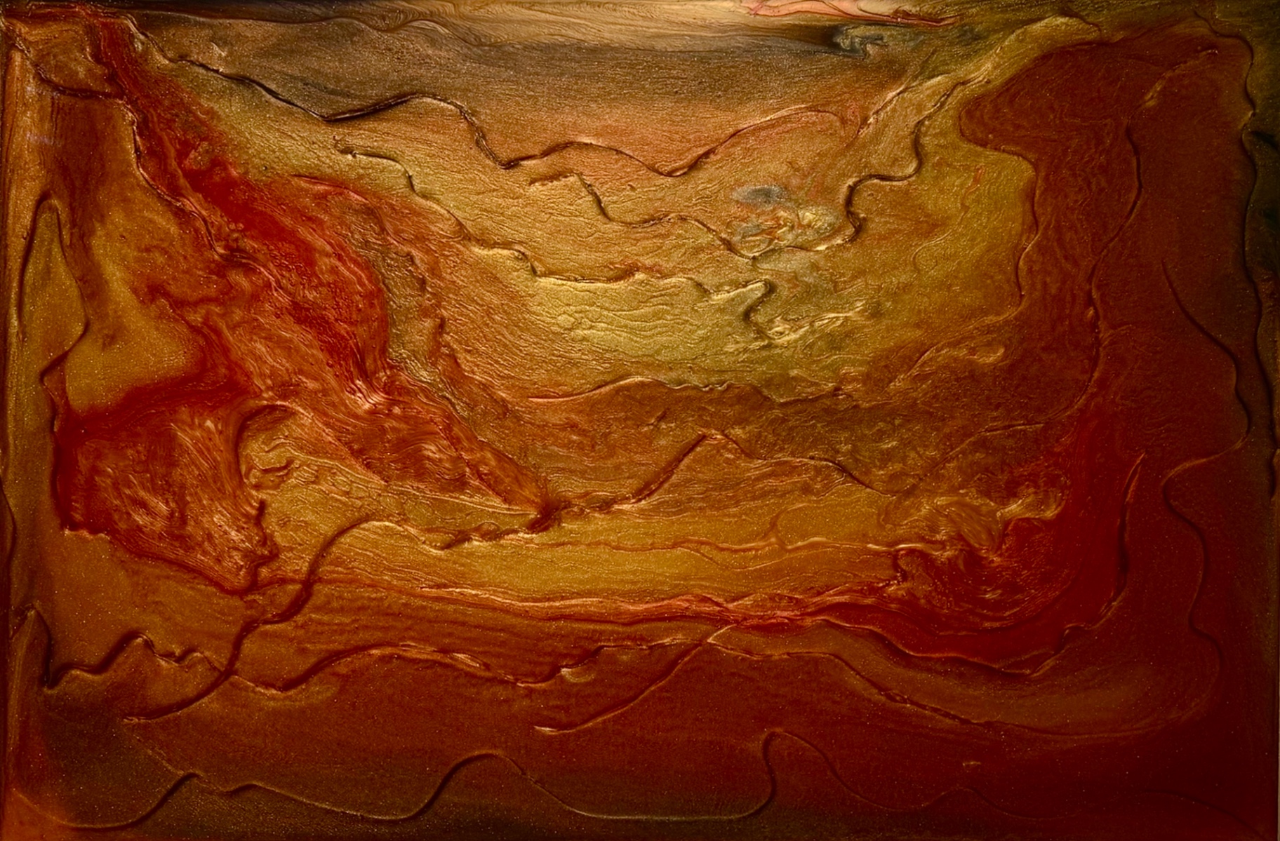 Oltre la sabbia — opera in resina, 120x80 cm