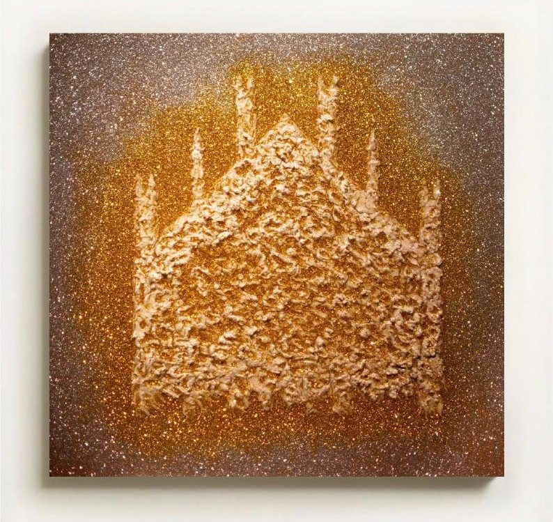 La mia città - Sole — opera in resina, 60x60 cm