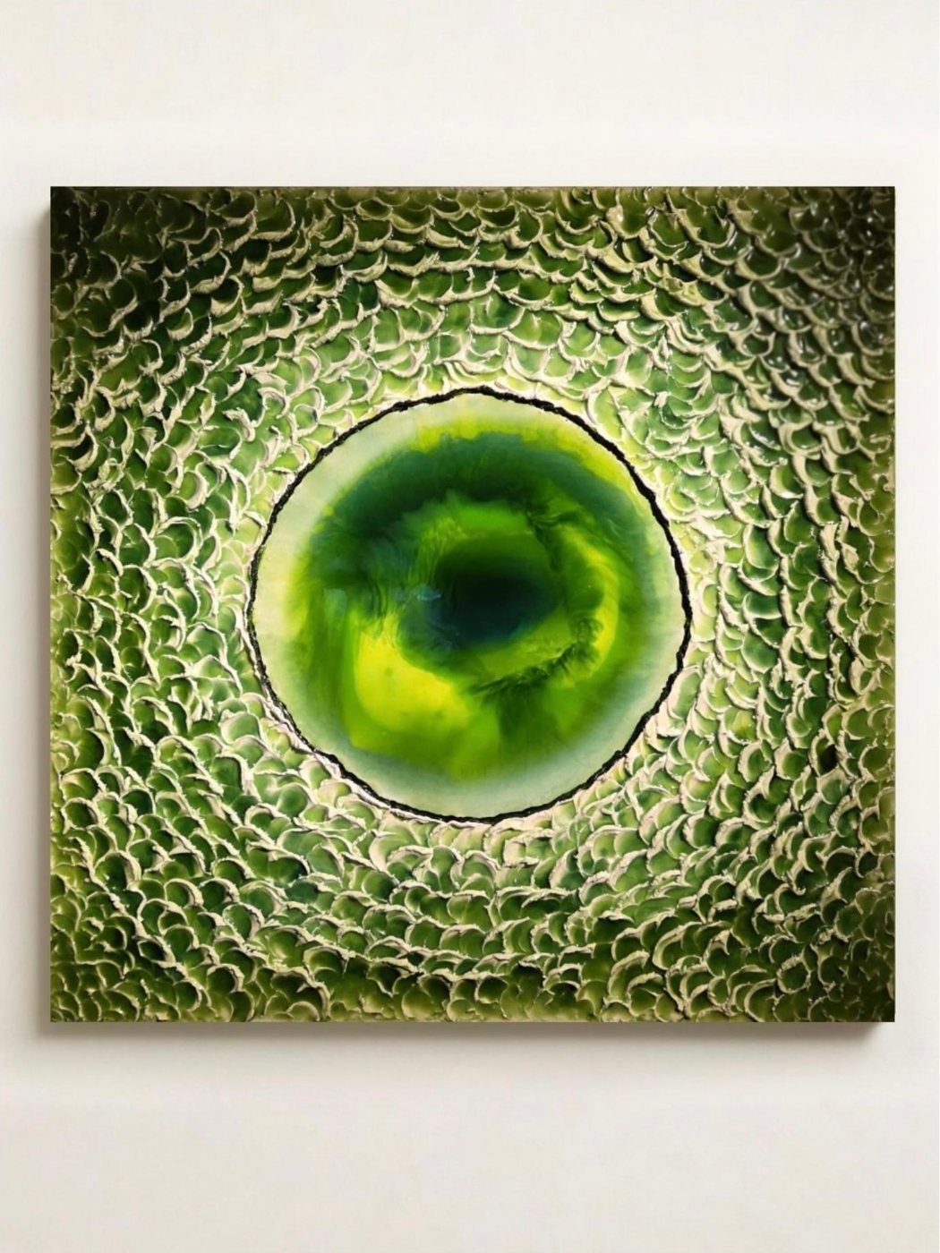 Incantesimo — opera in resina, 80x80 cm