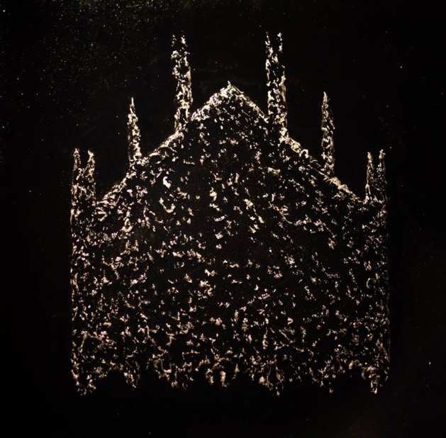 La mia città - Luna — opera in resina, 60x60 cm