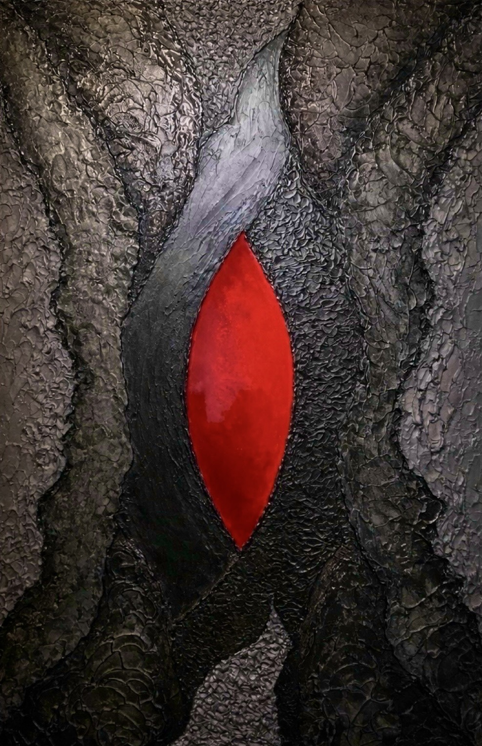 Inferno — opera in resina, 80x150 cm