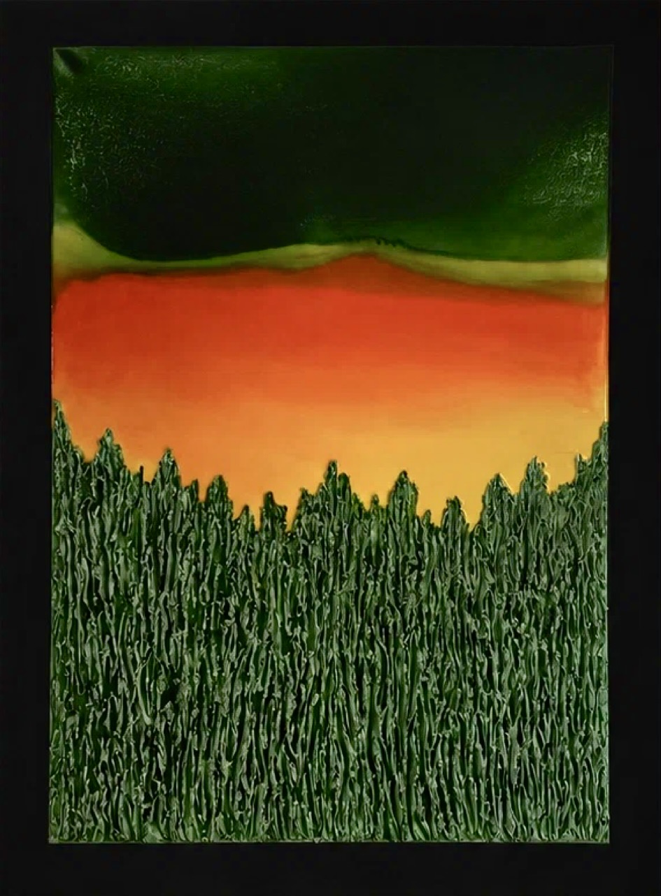 Foresta — opera in resina, 90x120 cm