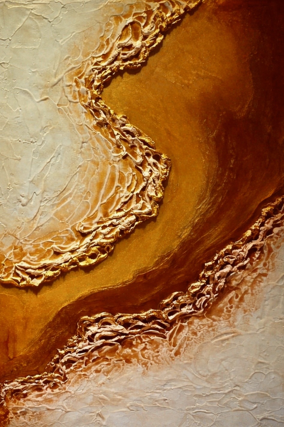 Fusione II — opera in resina, 80x120 cm