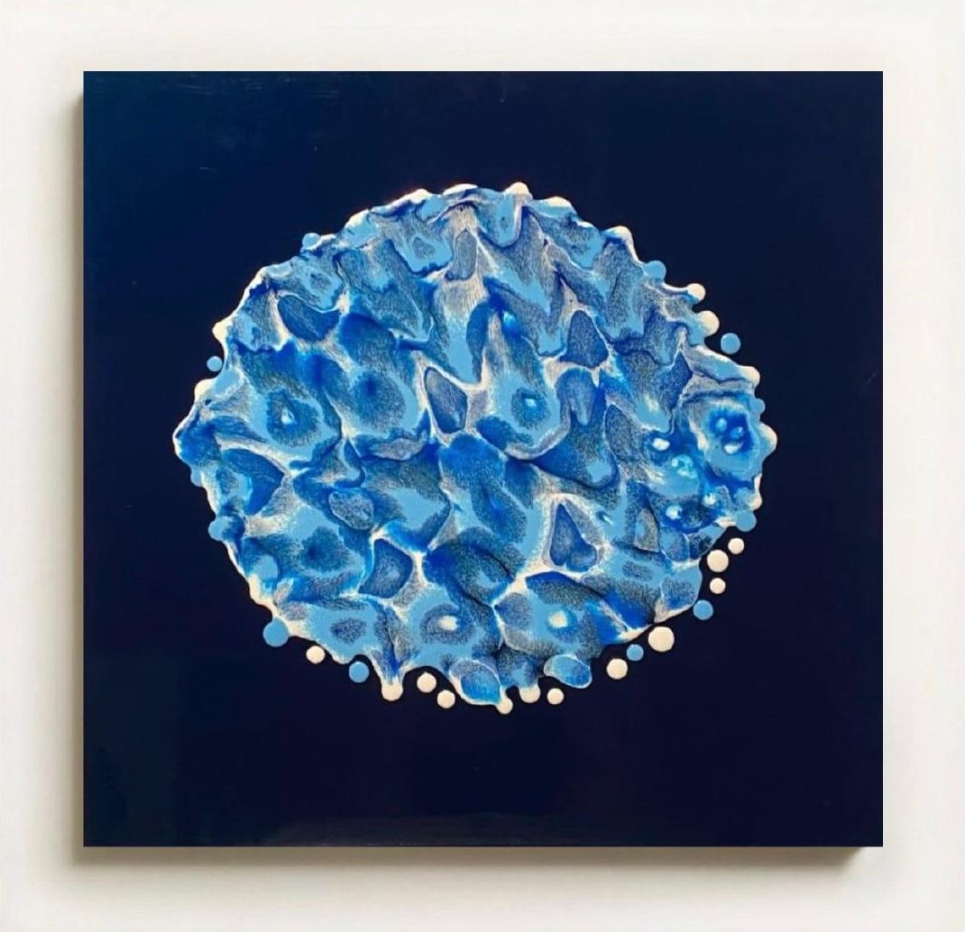 Entità marina — opera in resina, 60x60 cm