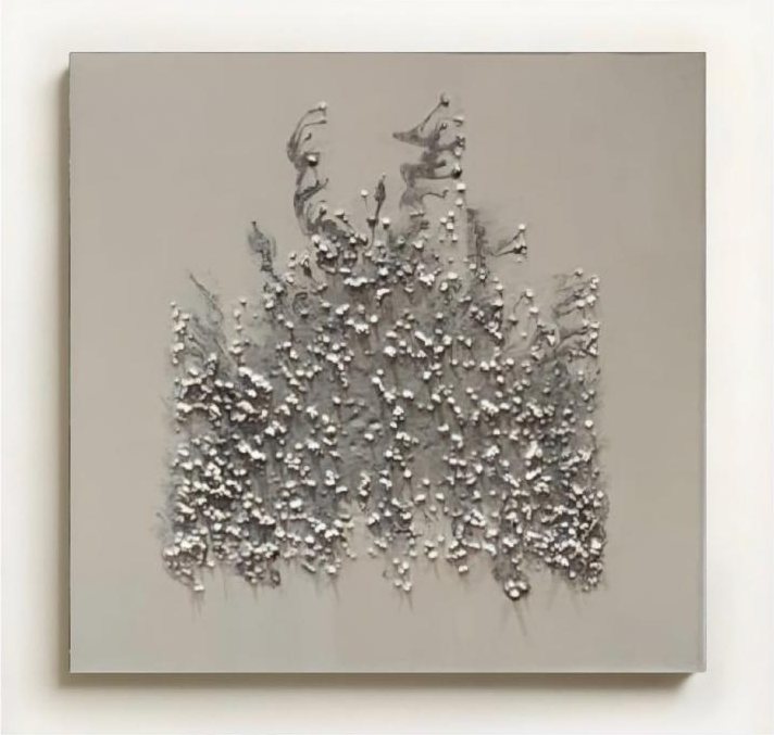 La mia città - Nebbia — opera in resina, 60x60 cm