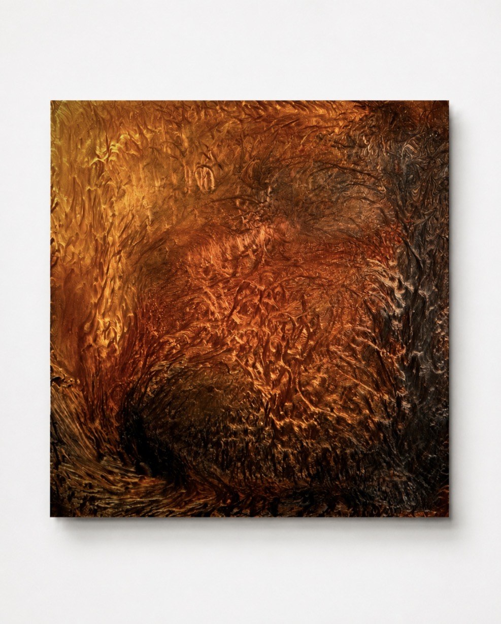 Fenice — opera in resina, 100x100 cm
