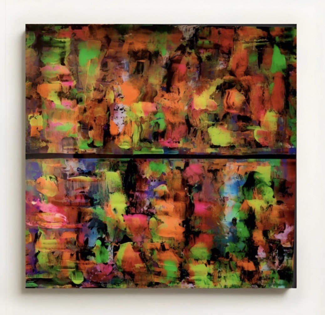 Allegria estrema — opera in resina, 60x60 cm