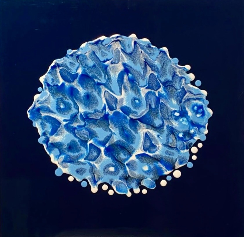 Entità marina — opera in resina, 60x60 cm