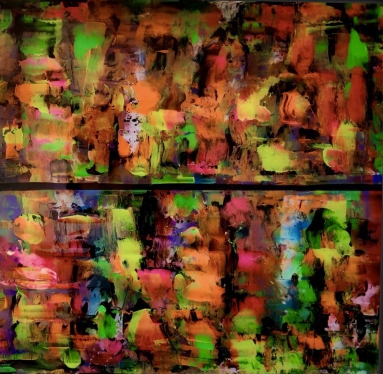 Allegria estrema — opera in resina, 60x60 cm